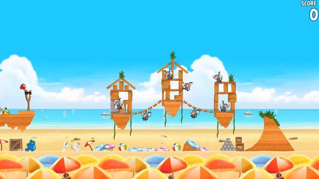 Angry Birds Rio - Golden Watermelon #13. Level 24 Beach Volley. [HD]