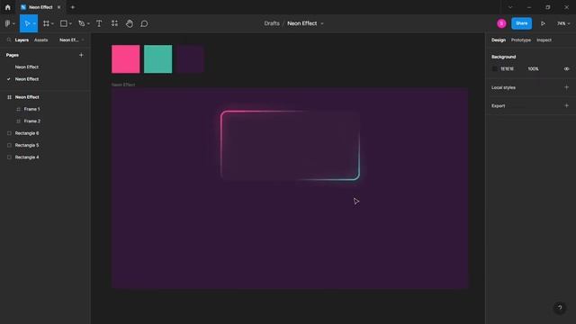 UI Design in Figma | Neon Effect on Button & Text