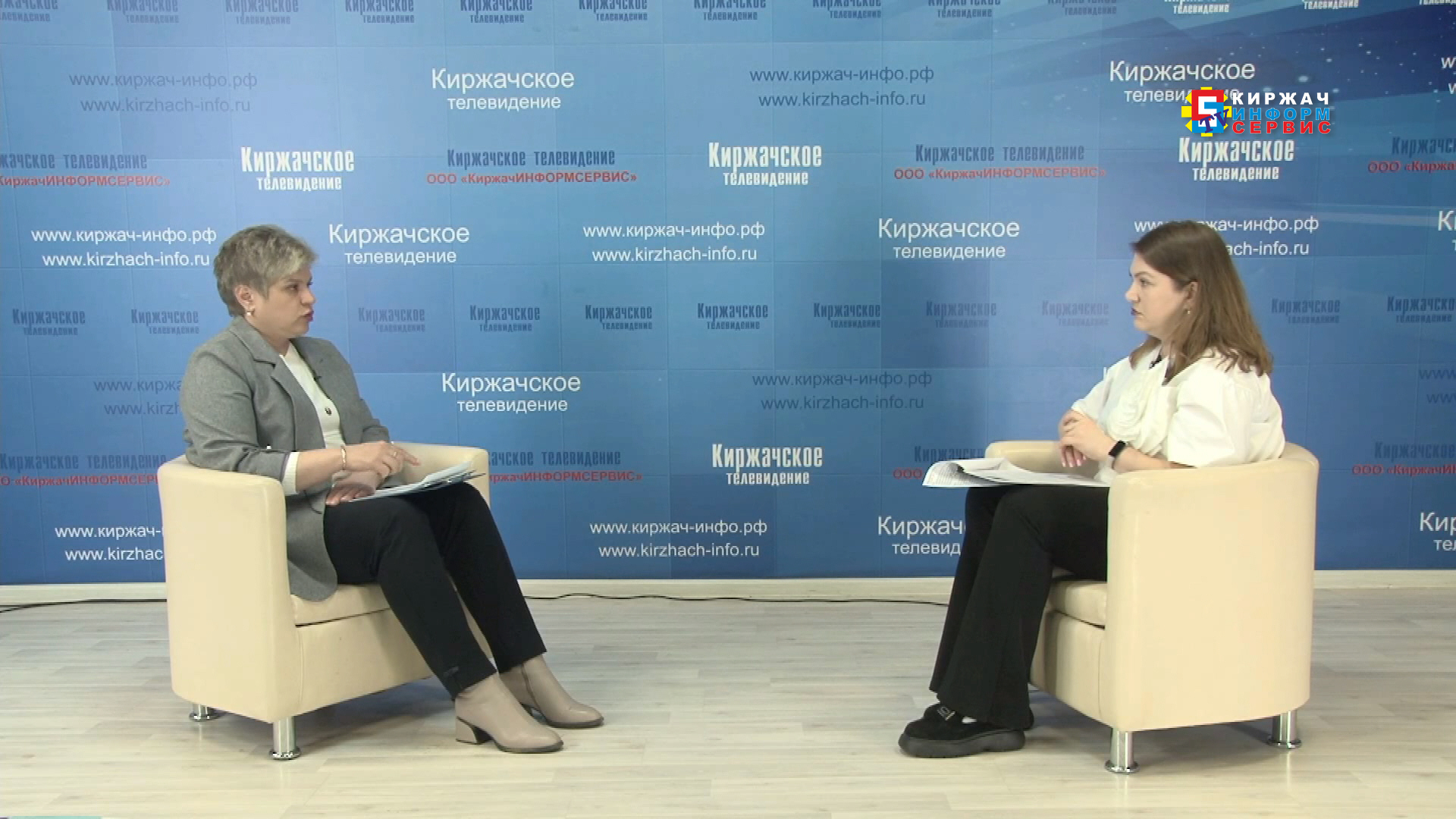 Марина Мошкова дала большое интервью Киржачскому телевидению к Дню местного самоуправления