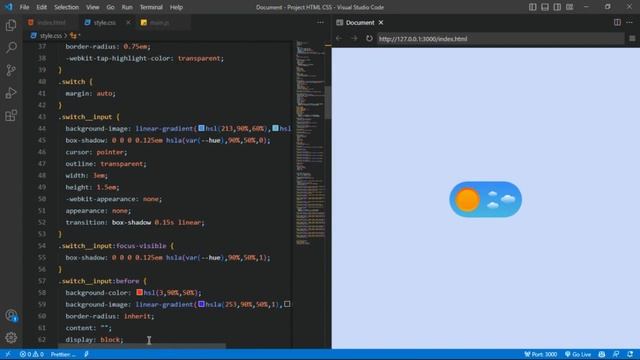 Toggle Switch Using HTML CSS  | Theme Toggle