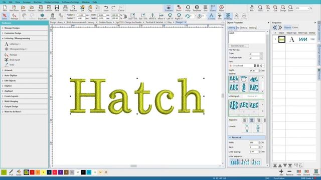 Hatch Embroidery Part 11 - Lettering Options