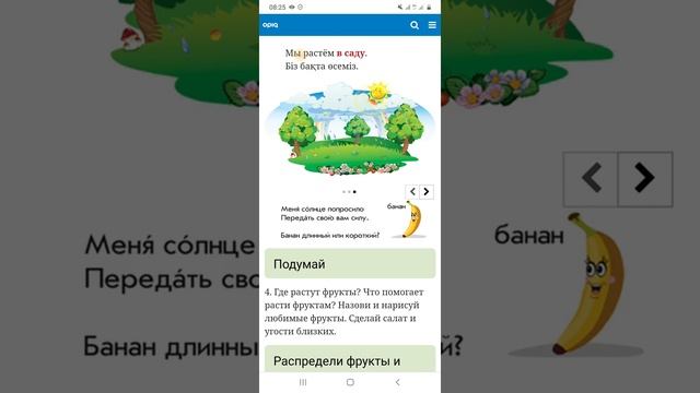 1 класс урок "Фрукты и овощи"