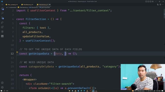 React Ecommerce Website 34: Code Category Filter in React JS in Hindi  P-1