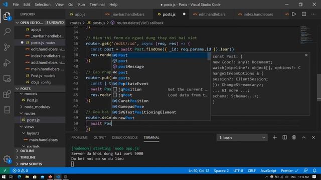 Tạo Web app với Node & Express - Bài 11 - Tính năng xóa bài viết