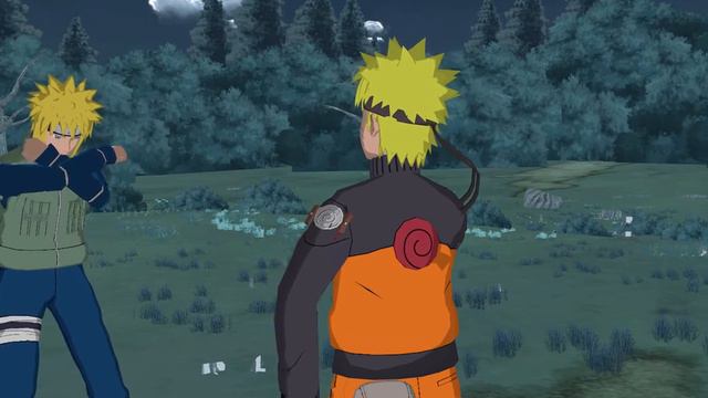 Naruto vs Minato Дружеский бой отца и сына