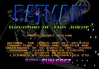 Batman - Revenge of the Joker | intro Sega Mega Drive (genesis).