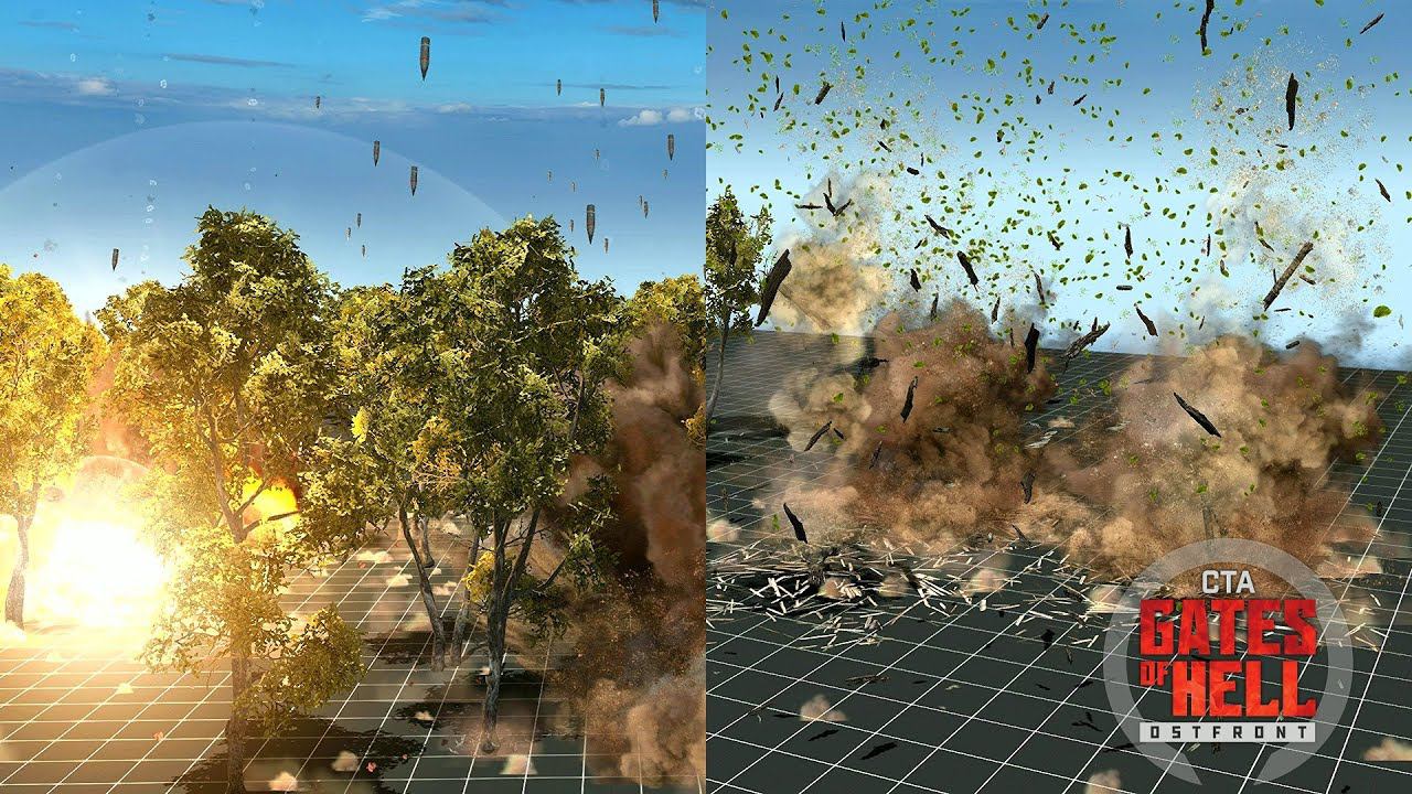Разрушаемость деревьев в Gates of Hell l Destructibility of trees in Gates of Hell