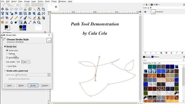 A GIMP Path Tool Demo by Calla Cela