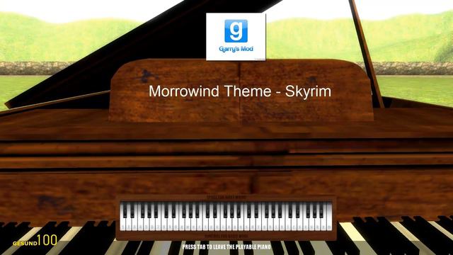 Garry's Mod Piano ; Morrowind Theme - Skyrim [full HD]
