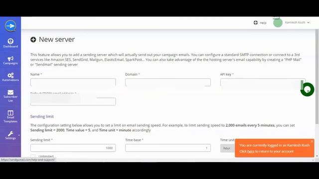 How to add Mailgun API SMTP Server