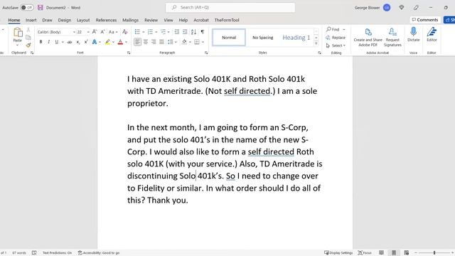 Individual 401k FAQ - How can I upgrade my TD Ameritrade Solo 401k to keep my Roth Solo 401k Option