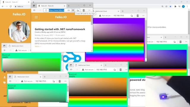 C# Websocket Server on a ESP32 using .NET nanoFramework