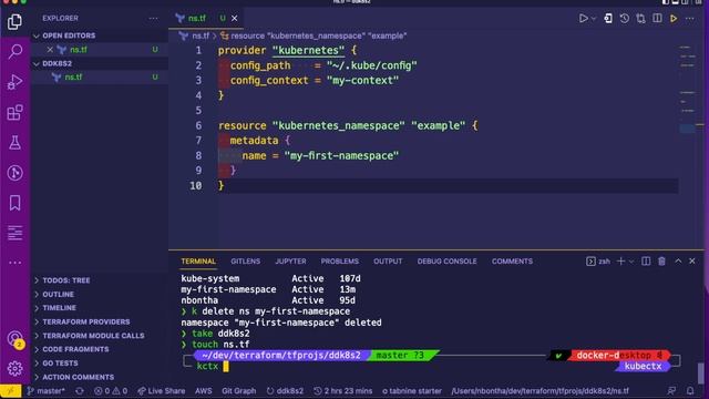 Terraform  - Create Kubernetes Namespace  With Docker Desktop