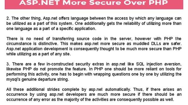 Top 5 Reasons That Make ASP more secure than php