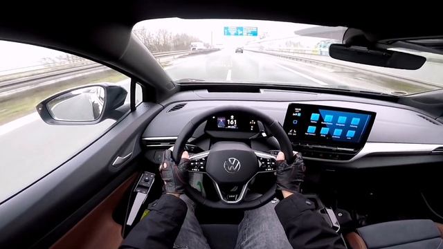 2021 VW ID.4 1st Max Pro Performance (204 PS) POV Testdrive AUTOBAHN Beschleunigung & Speed
