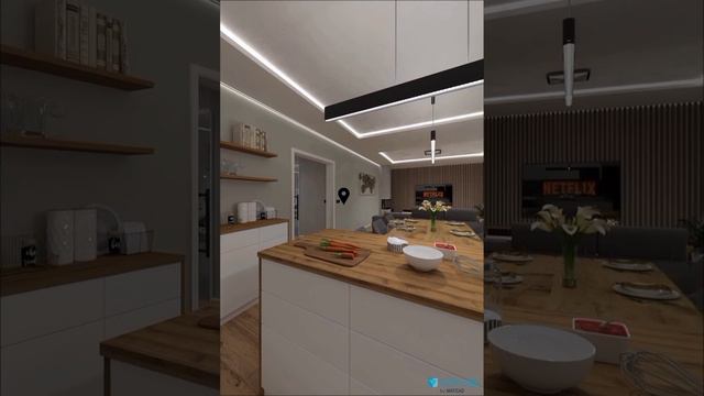 видео виртуального тура DomuS3D 360° по проекту дизайнера Nikola Kratochvilova (CZ)