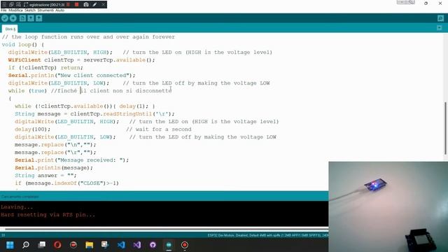 Esp32 o Esp8266 con arduino ide per server tcp custom