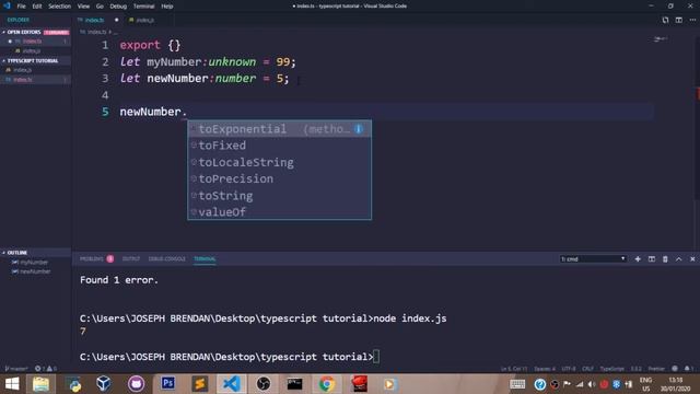 Typescript Tutorial - 9 - Unknown Type