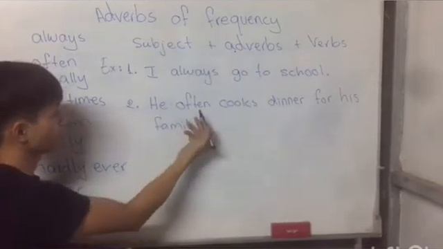 Adverbs of frequency; always, often, usually, sometimes, seldom/rarely&never