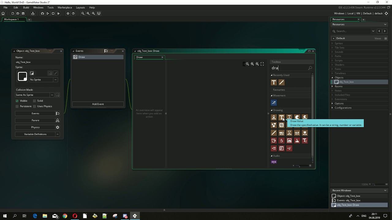 Hello, World! В GameMaker Studio 2 | DnD Tutorial