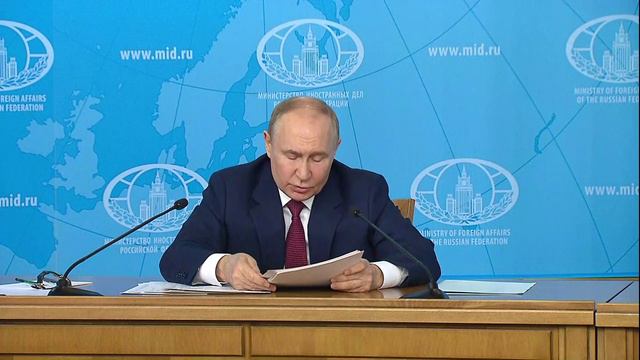 Путин провёл встречу с руководством Министерства иностранных дел Российской Федерации. 14.06.2024.
