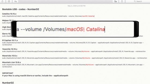How to create a bootable USB with Any Mac OS X version - Terminal codes in the video description
