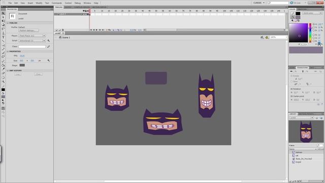 lessons on Adobe Flash - color and swatches panels