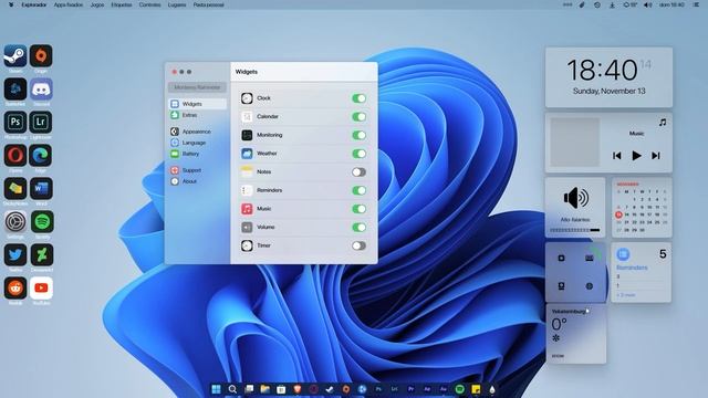 Com deixar seu Windows com um visual do Mac/Windows - Win 10/11
