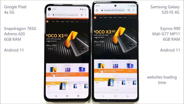 Google Pixel 4a 5G vs Samsung S20 FE 4G - Speed Test  RAM management