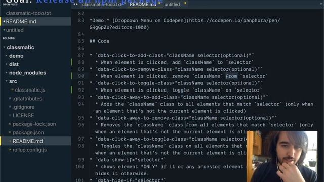 Working on classmatic an awesome JS library 21420