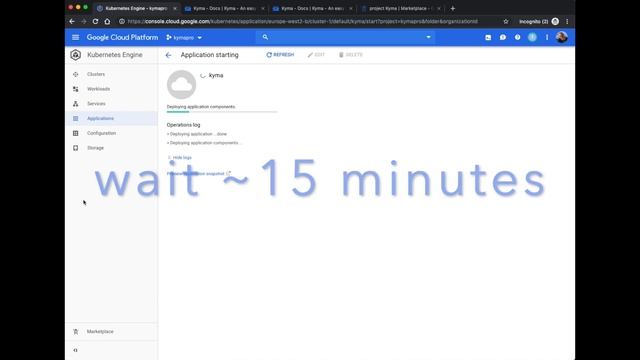 Kyma installation on Google Kubernetes Engine through Marketplace - Demo