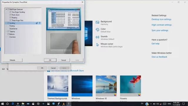 Touchpad Use In Windows 10