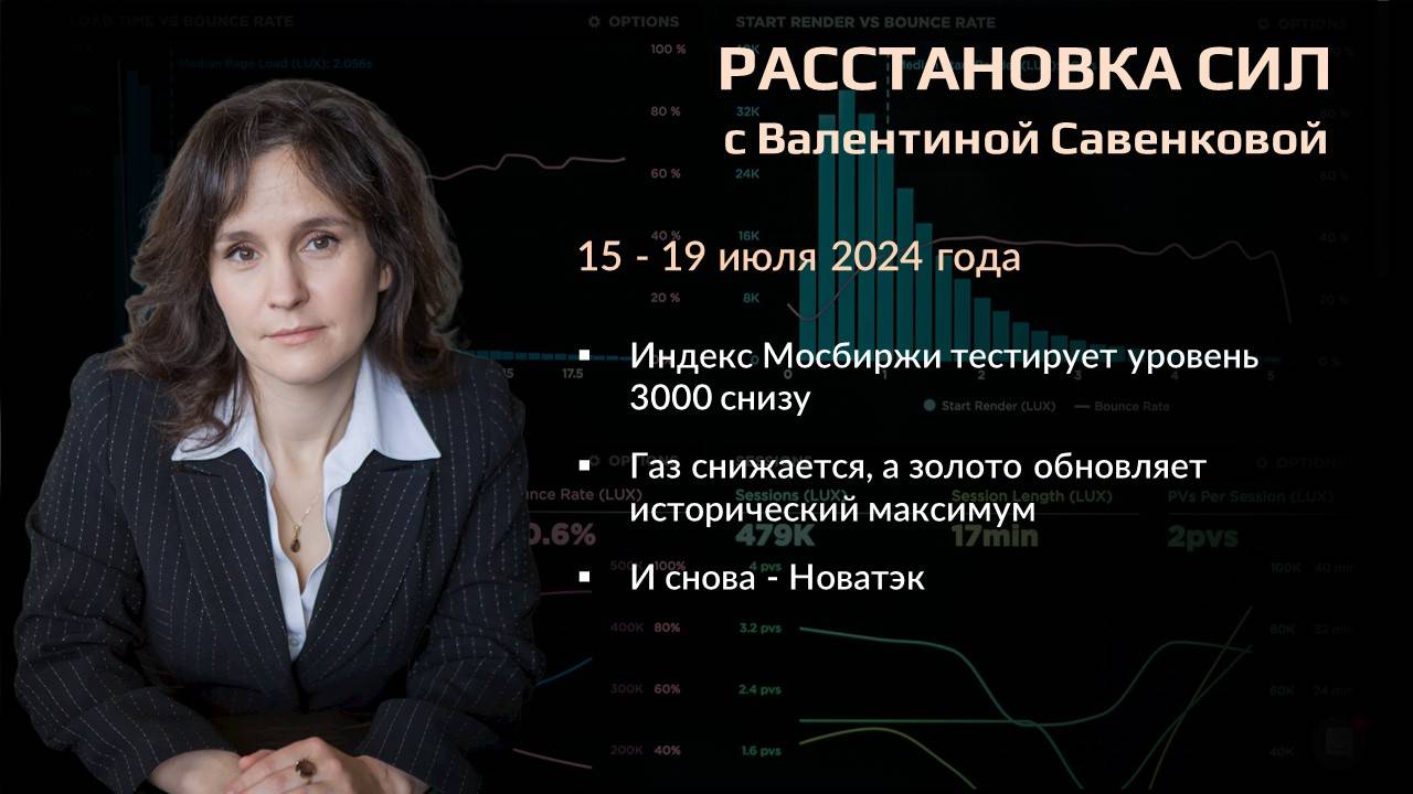 «Расстановка сил» на фондовом рынке с Валентиной Савенковой – 15 - 19 июля 2024 года