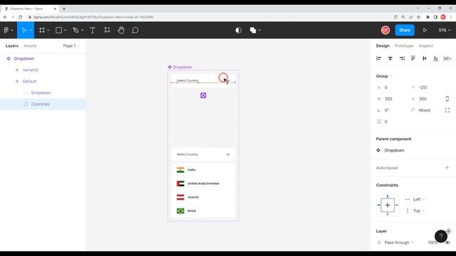 Animated Dropdown Menu in Figma  |  Interactive Dropdown Menu  |  Figma Tutorial Malayalam