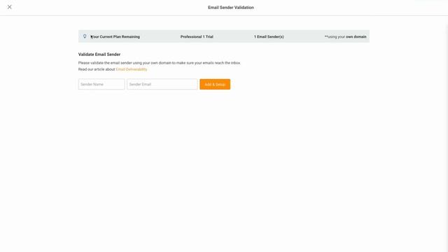 How to add & verify an email sender and see free trial reminders?