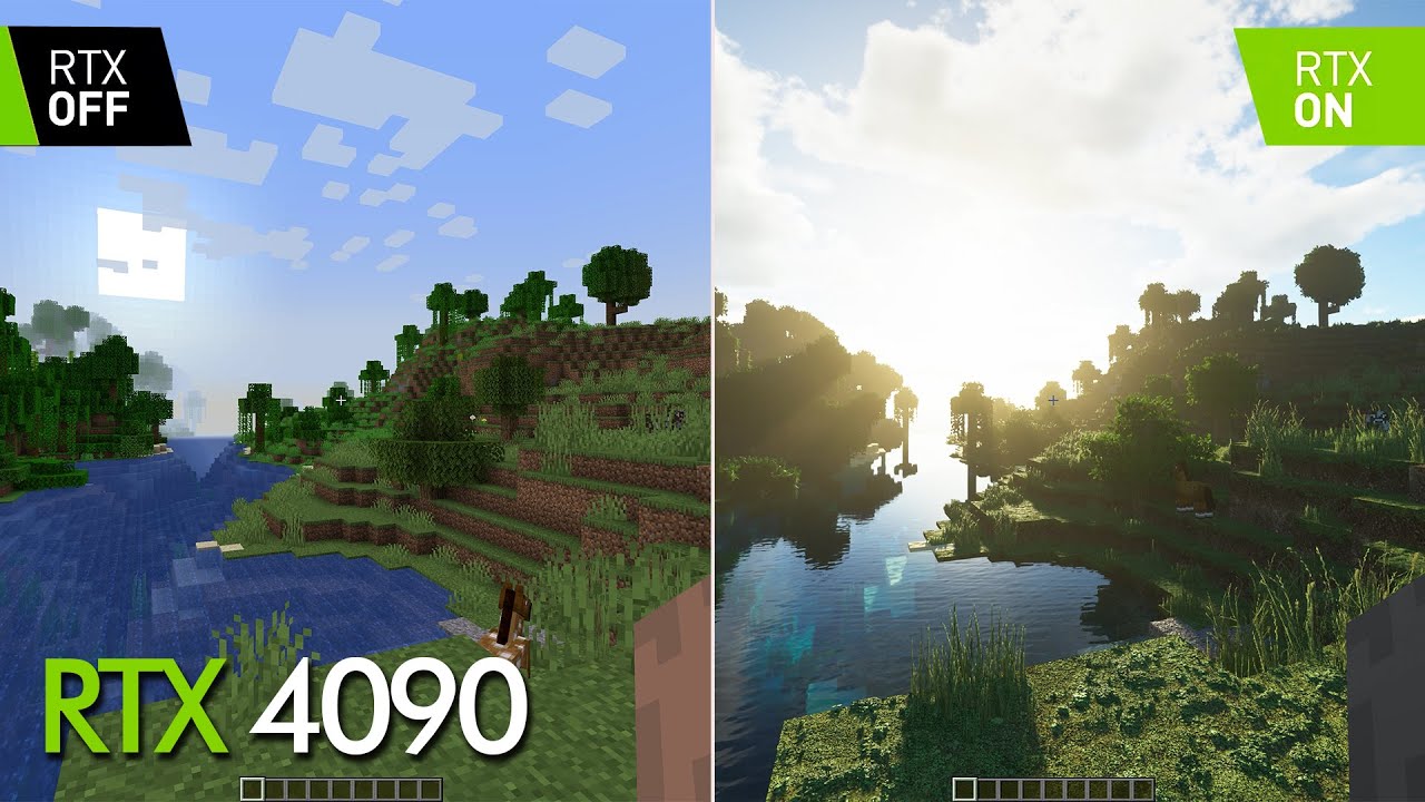 Minecraft на RTX™ 4090 - игровой процесс,c лучшим сочетанием пакета ресурсов