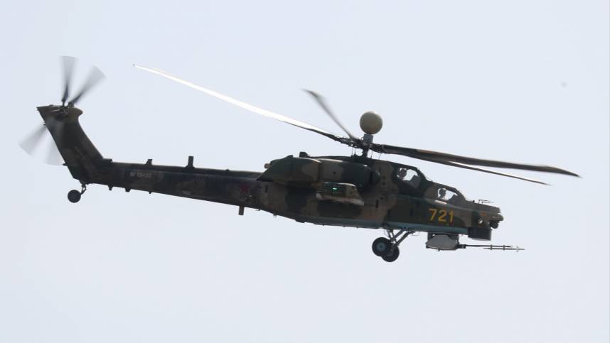 ВКС России: вертолеты Ми-28НМ громят замаскированную технику ВСУ