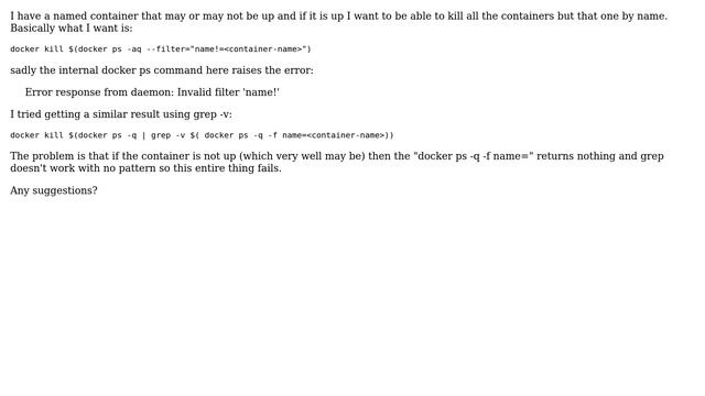 DevOps & SysAdmins: Not logic in docker filter
