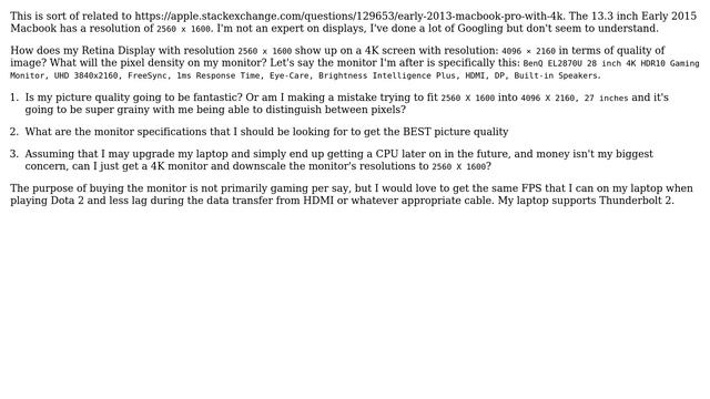 Apple: Early 2013 Macbook Pro with 4K: Picture quality?