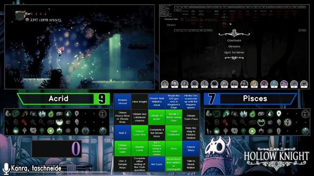 Acrid vs Pisces. Hollow Knight Lockout Bingo Tournament 2020