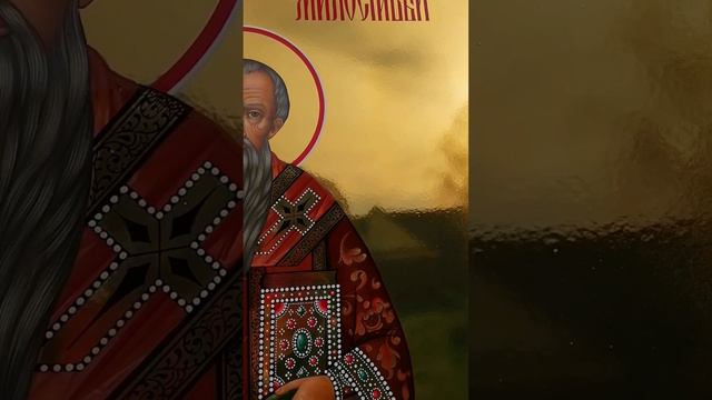 Рукописная икона «Святитель Иоа́нн Милостивый, патриарх Александрийский».