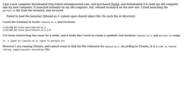Failed to load the launcher (libuuid.so.1: cannot open shared object file: No such file