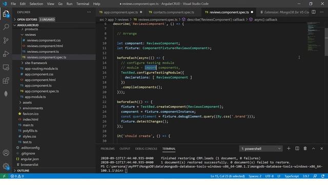Angular Testing Tutorial #10 - BeforeEach Method in Test Spec