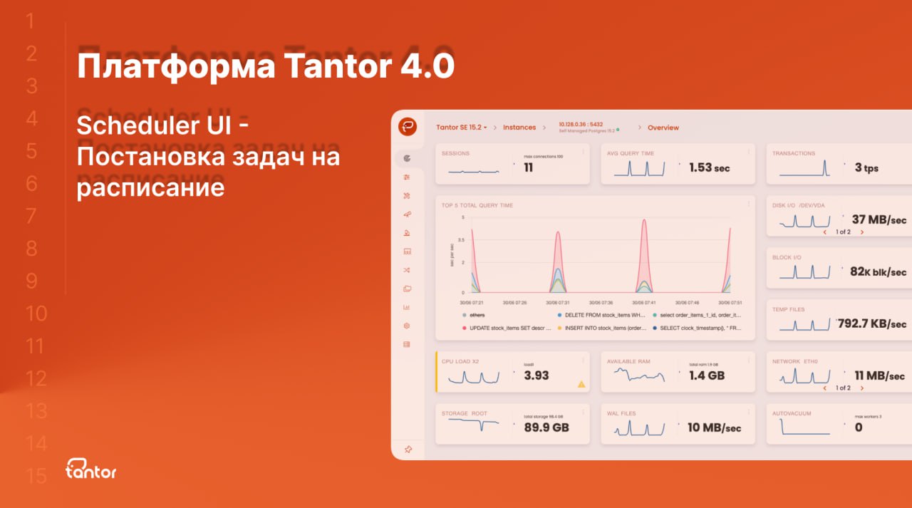 Платформа Tantor 4.0 — постановка задач на расписание