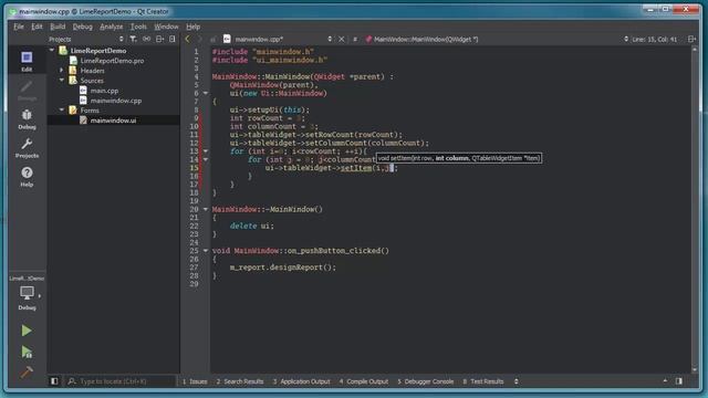 How to add QTableWidget data to LimeReport