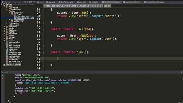 Laravel follow full course - 3 Setting Controller