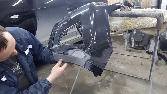 Hyundai Creta ремонт и покраска переднего бампера и крыла