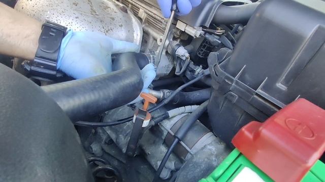 coolant and upper coolant hose replacement.  2003 camry