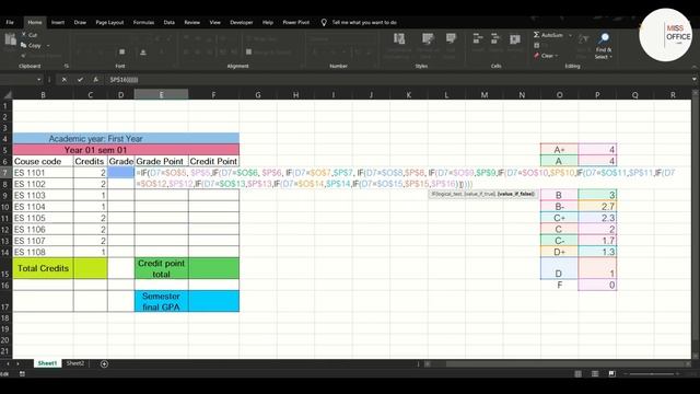 Calculate GPA in excel | For University Students | සිංහලෙන්
