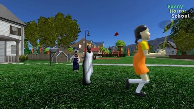 Granny and Ice Scream vs Squid Game - hide and seek - funny horror school animation p.51